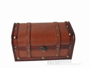 הסיטונאי קטן עתיק עבודת פיראט אוצר החזה עץ עתיק עם טכניקה מלוטש - Product Image 6