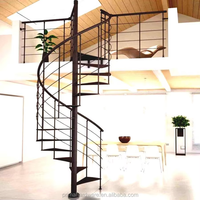 CBMMart Escalier en bois écologique en colimaçon et en arc avec marches antidérapantes pour maisons durables