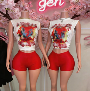G03878C Set Estivo 2026 da Donna con Top Stampato e Pantaloncini Abbinati - Product Image 5