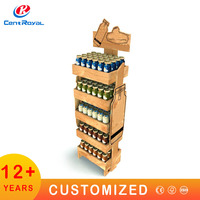 Aanpasbare dubbelzijdige, extra sterke 4-laags MDF & kartonnen supermarkt displays voor fruit, groenten, dranken & snacks