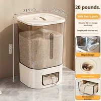 Distributeur de riz NFS de 5/10/11,5 kg, récipient de stockage de riz anti-insectes pour la cuisine, distributeur de riz automatique personnalisable