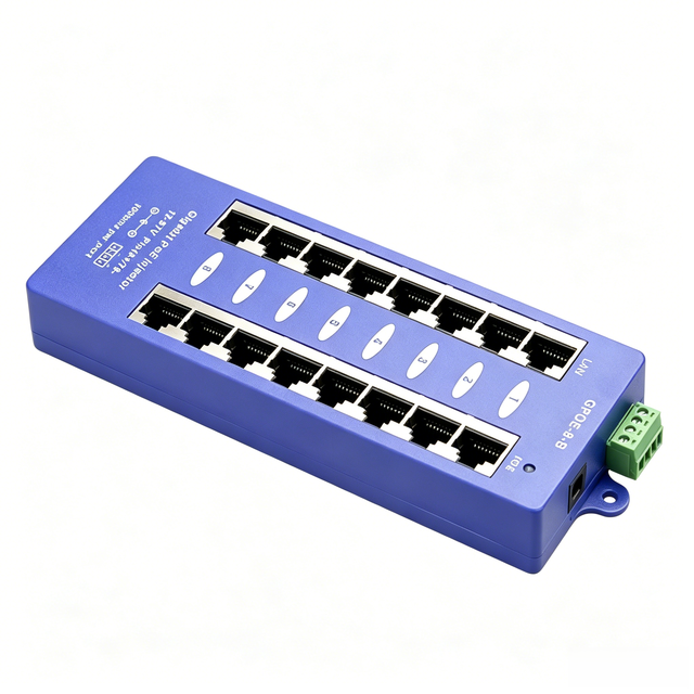 8 Port Gigabit PoE Midspan Injector Passive PoE B Mode 12-57V DC Terminal & DC Input Model GPOE-8B