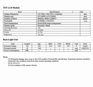 Thời Gian Giao Hàng 3 Ngày 800X1280 IPS 250Nits Giao Diện Mipi 4 Làn Mô-đun LCD 30 Chân 8 Inch - Product Image 4
