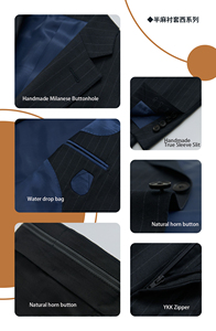Costumes sur mesure pour <span class=keywords><strong>hommes</strong></span> à rayures, 100% laine cachemire soie, tissu Super 140, vêtements d'affaires de haute qualité - Product Image 4