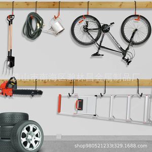 Crochets de garage en forme de S, grands, noirs, avec revêtement antidérapant, pour suspendre vélos et échelles, rangement - Product Image 3