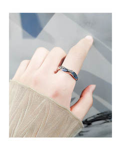 Landy-Anillo de Plata de Ley 925, anillo sencillo y versátil, con apertura giratoria en inglés - Product Image 6