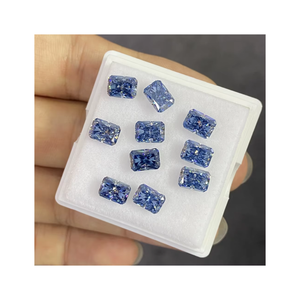 Đá quý HQ Gems 5x7mm <span class=keywords><strong>1</strong></span> Carat, đá quý nhân tạo, không gắn, chất lượng cao VVS1, cắt Radiant, màu xanh Moissanite - Product Image 1