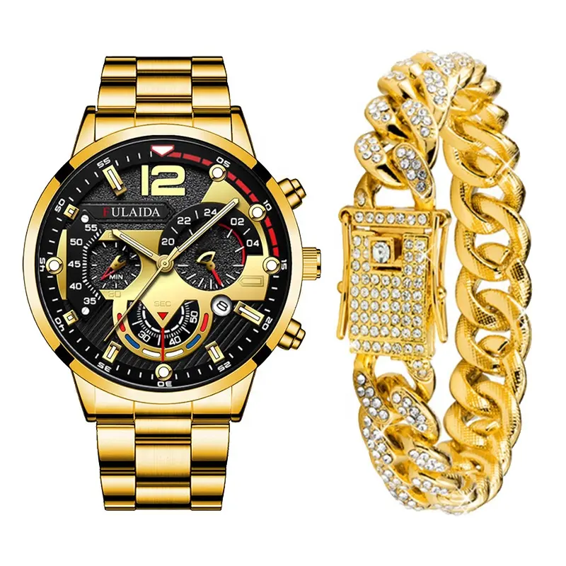 Jam tangan pria, jam tangan lelaki kasual bisnis, jam tangan kalender, kuarsa, mewah, baja anti karat, mode, bercahaya