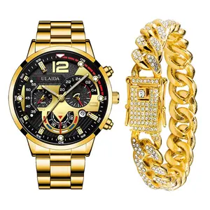 Luminous Fashion Men Stainless Steel Watches Luxury Quartz Wristwatch Calendar Clock Men Business Casual Watch