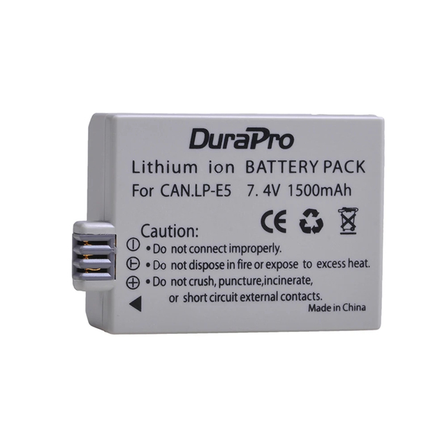 LP-E5 E5 1500mAh Battery for Canon EOS Rebel XS, Rebel T1i, Rebel XSi, 1000D, 500D, 450D, Kiss X3, Kiss X2, Kiss F Camera