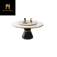 Ensemble de table à manger élégant en marbre blanc de 8 places Meubles de salle à manger de luxe en pierre naturelle pour hôtels et villas