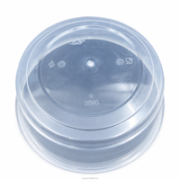 Conteneur alimentaire rond en PP de 2000 ml avec couvercle Blanc/Transparent Recyclable Compatible micro-ondes Anti-fuite Sans BPA