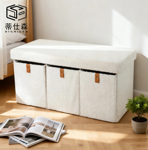 <span class=keywords><strong>Banc</strong></span> de rangement pliant moderne de qualité supérieure pour salon, gain de place, <span class=keywords><strong>avec</strong></span> 3 tiroirs – Offre spéciale - Product Image 1