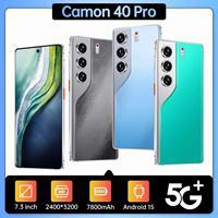 Smartphone 5G Camon 40 Pro Techno 1 To en gros avec processeur Deca-Core, écran HD 7,3 pouces, téléphone Android 108 MP, batterie 7800 mAh 90 Hz