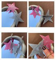 Vente en gros LOGO personnalisé de pinces à cheveux en forme d'étoile en acrylique Niche Pinces à cheveux coréennes Y2k mignonnes pinces à cheveux pour filles tendances et paillettes