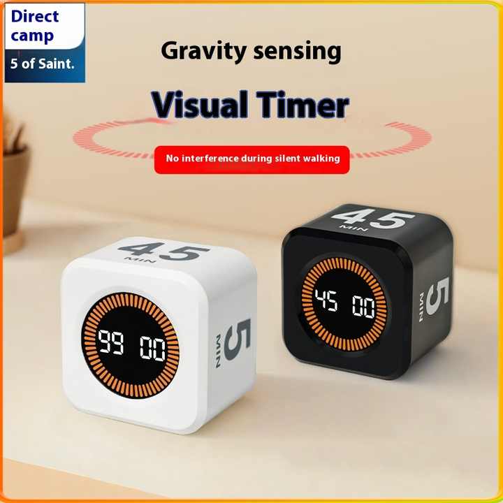 Time Tracker Cube Object Visual Gravity Induction Rubik's Cube Mini Timer for Fitness