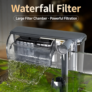 어항 걸이식 필터 폭포형 필터 3단계 여과 산소 펌프 저소음 어항 필터 (담수어항용) - Product Image 2