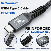 Câbles de charge USB4 V2.0 80 Gbps USB C Type-C vers Type-C ULT-unite OEM, 240 W, haute qualité, sortie vidéo 4K 144 Hz pour téléphone