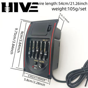 Ecualizador <span class=keywords><strong>de</strong></span> Guitarra HIVE QS-5, Preamplificador <span class=keywords><strong>de</strong></span> 5 Bandas con Afinador para Guitarra Acústica - Product Image 2