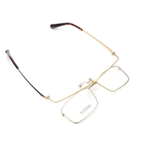 Creative design adjustable front titanium double using optical and reading glasses for man