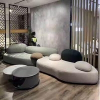 Sofá Cama Modular Nórdico para Sala de Estar, Espuma Viscoelástica Curvada, Comprimido al Vacío, Muebles de Ocio, Sofá Cama de Tela