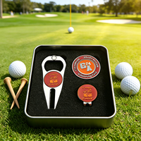 Kit Cadeau de Golf Personnalisable OEM en Gros – Marqueur de Balle, Outil de Réparation de Divots, Jeton de Golf en Métal avec Logo Personnalisé