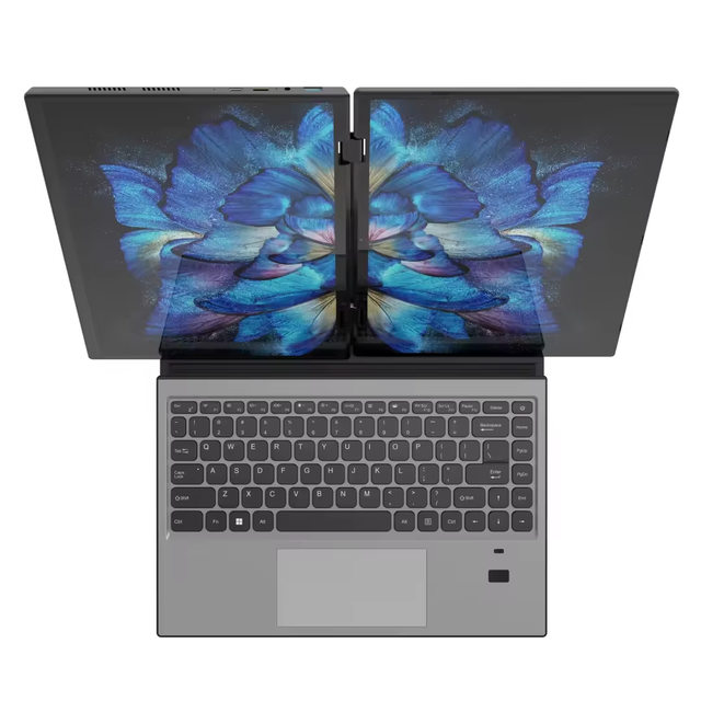 New Business Dual 14"+14" Touchscreen Yoga Notebook PC Win 11 Intel N95 Cheap Metal Body Laptop Computer
