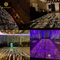Homei Piste de Danse Lumineuse sur Moquette pour DJ, Boîte de Nuit, Soirée Dansante, LED 3D Miroir Ciel Étoilé, Plancher de Danse Abyssal