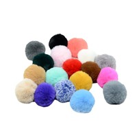 6cm Fuax lapin fourrure peluche boule bricolage cheveux artificiels pour vêtements chaussures chapeaux bijoux autres accessoires