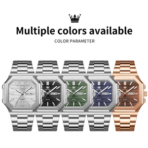 OLEVS 3731 <span class=keywords><strong>Orologio</strong></span> da Polso da <span class=keywords><strong>Uomo</strong></span> <span class=keywords><strong>Elegante</strong></span> e Minimalista con Logo Personalizzato, Quadrante Quadrato, Cinturino in Acciaio Inossidabile, Impermeabile, Display Analogico al Quarzo - Product Image 5