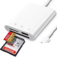 Lecteur de carte SD Caméras tf Reader Adaptateur de carte mémoire à double fente pour iPhone iPad