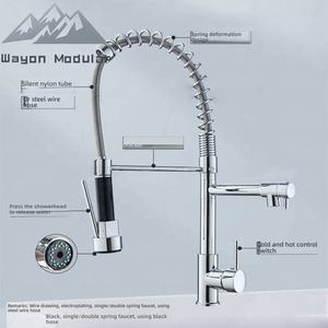 <span class=keywords><strong>Robinet</strong></span> de <span class=keywords><strong>cuisine</strong></span> moderne Wayon avec douchette à ressort en acier, contrôle de la température eau chaude et froide pour maison de luxe - Product Image 1