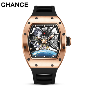 CHANCE JC-9-190G-14-W Orologio Meccanico Automatico di Lusso con Tourbillon, Quadrante Scheletrato, Cassa in Acciaio, per Uomo - Product Image 3