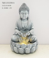 Fontaine Bouddha LED en résine avec finition brillante pour intérieur/extérieur – Vente chaude en gros pour la décoration artistique