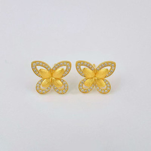 Pendientes de Plata de Ley S925 con Diamantes Cultivados en Laboratorio, Chapados en Oro, con Forma de <span class=keywords><strong>Mariposa</strong></span>, VVS, para Mujer, Joyería Fina, Juego de Pendientes de Plata - Product Image 1