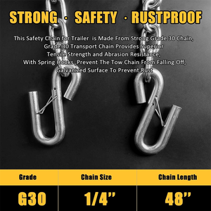 Muestra Gratuita de Cadena de Acero Galvanizado G30 de 3/8'' para Remolques de Camiones, con Gancho en S, Estándar ASTM 01 Grado 30 43, Seguridad para Remolques - Product Image 6