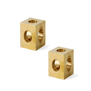 Customized Cnc Turned Lathe Cube <strong>Candle</strong> <strong>Holder</strong> CNC Machined <strong>Brass</strong> Solid Metal Cube - Product Image 1
