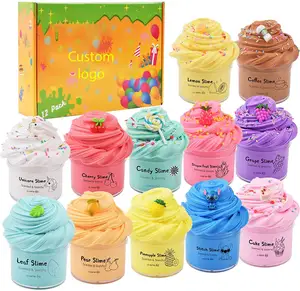 Slime Kit with 12 Pack Butter Slime Scented Cloud Slime Kit for Girls and Boys Super Soft and Non Sticky