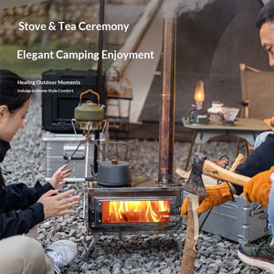 <span class=keywords><strong>Stufa</strong></span> a Carbone in Acciaio Inox per Esterni con Finestra in Vetro - <span class=keywords><strong>Stufa</strong></span> Pieghevole Multifunzione per Riscaldamento e Barbecue - Product Image 4