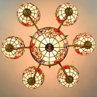 Lampe led suspendue en verre à la forme d'une fleur, luminaire décoratif d'intérieur, idéal pour un salon, produit à succès
