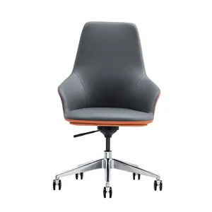 Nova cadeira de mesa de couro genuíno com braços e rodas para móveis de hotel 2022