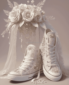 Elegante matrimonio Sexy strass fiore di cristallo <span class=keywords><strong>scarpe</strong></span> <span class=keywords><strong>da</strong></span> ballo di raso bianco avorio perle di pizzo <span class=keywords><strong>da</strong></span> sposa Sneakers <span class=keywords><strong>da</strong></span> sposa - Product Image 2