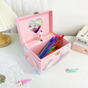 Boîte à musique en papier écologique à manivelle personnalisée avec chanson, boîte de rangement pour bijoux pour enfants, cadeau <span class=keywords><strong>d</strong></span>'anniversaire pour filles - Product Image 4
