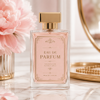 Étiquettes personnalisées de luxe en feuille d'or rose pour flacons de parfum, autocollants imperméables pour emballages cosmétiques