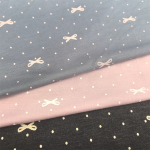 Fabricant de gros tricot 95% fibre de <span class=keywords><strong>viscose</strong></span> 5% <span class=keywords><strong>tissu</strong></span> spandex bowknot <span class=keywords><strong>imprimé</strong></span> <span class=keywords><strong>tissu</strong></span> <span class=keywords><strong>jersey</strong></span> simple pour bébé t-shirt vêtements - Product Image 1