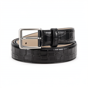 Ceinture en cuir de crocodile véritable pour <span class=keywords><strong>homme</strong></span>, personnalisée, embossée, en peau d'alligator blanche - Product Image 3
