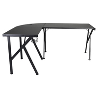 Bureau d'ordinateur WS4547 73/110x60cm avec plateau en panneau de particules, structure en fer en X et support pour casque – Vente en gros