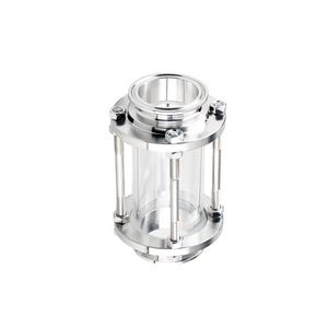 Accesorios Sanitarios para Lácteos de Acero Inoxidable 304 <span class=keywords><strong>316</strong></span> de Grado Alimenticio, Pulido Ligero, con Tres Clips, Vidrio de Observación, Tubular, Flujo en Línea, Líquido - Product Image 3