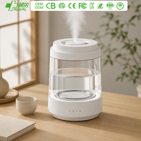 RUNAL Humidificateur d'air électrique à vapeur chauffante de grande capacité de 4 litres, type verre transparent blanc, certifié Cb Kc, pour la maison
