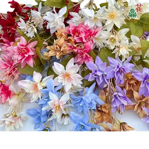 LFHシングルピーコックブルー新しいユリ春の結婚式のフラワーアレンジメントシミュレーション写真ようこそ偽の花